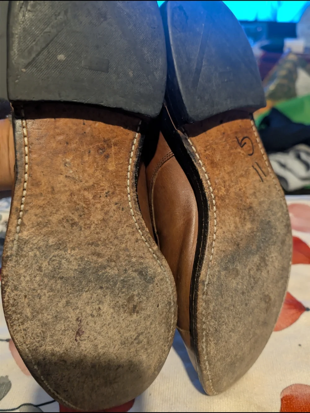 Allen Edmonds  Brown Leather Cap-Toe Derby Shoes
